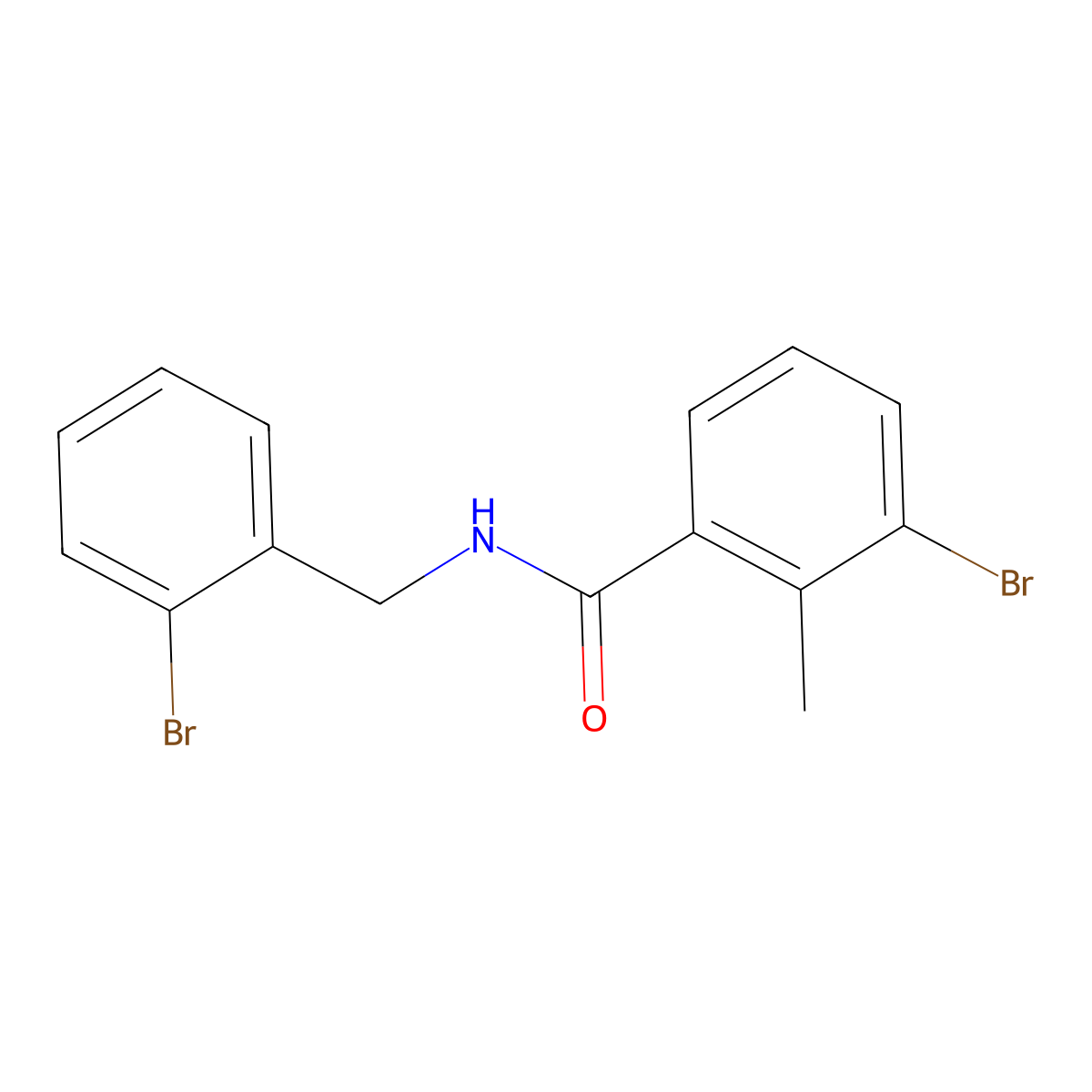 3-bromo-N-[(2-bromophenyl)methyl]-2-methylbenzamide molecular structure, CAS 1465010-52-9