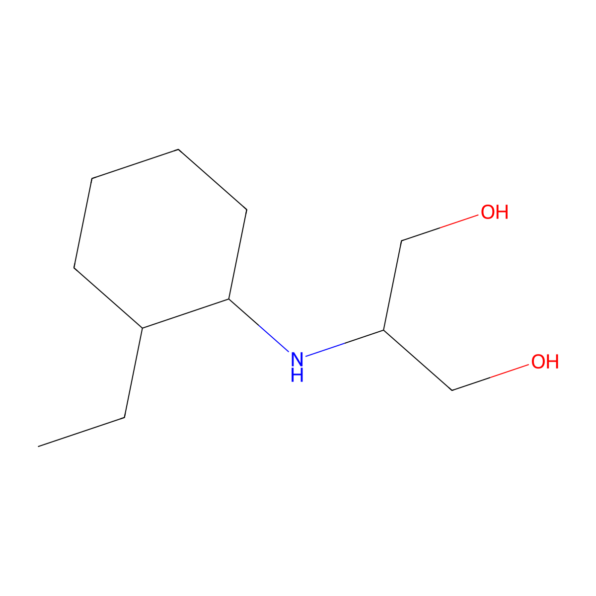 2-[(2-Ethylcyclohexyl)amino]propane-1,3-diol molecular structure, CAS 1465026-65-6
