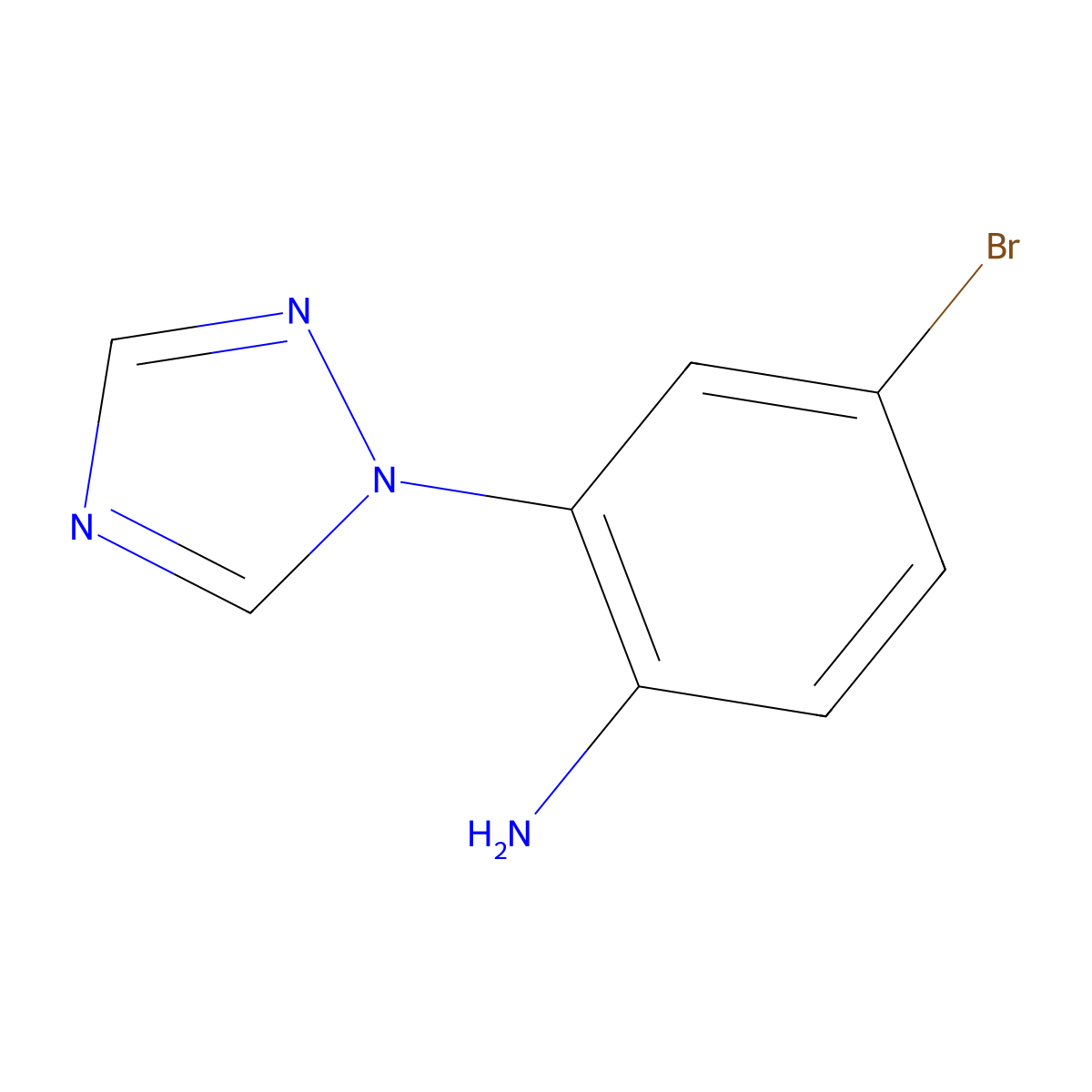 4-bromo-2-(1H-1,2,4-triazol-1-yl)aniline molecular structure, CAS 1465033-60-6