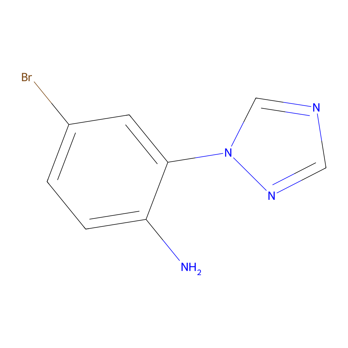4-bromo-2-(1H-1,2,4-triazol-1-yl)aniline molecular structure, CAS 1465033-60-6