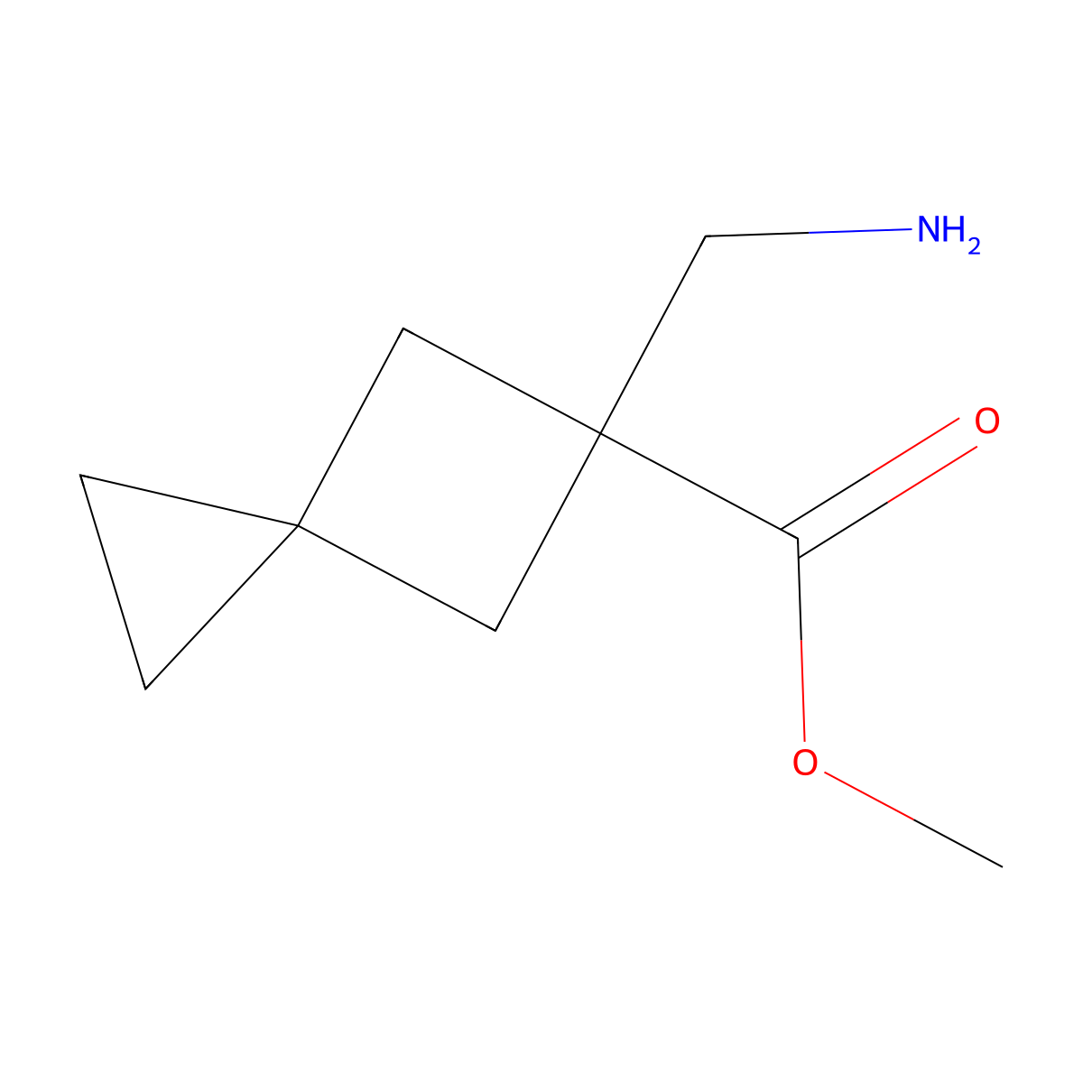Methyl 5-(aminomethyl)spiro[2.3]hexane-5-carboxylate molecular structure, CAS 1465033-86-6