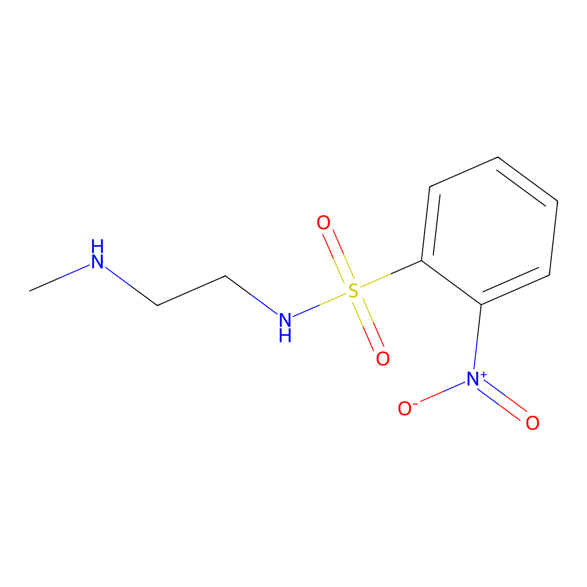 N-[2-(methylamino)ethyl]-2-nitrobenzene-1-sulfonamide molecular structure, CAS 1465047-64-6