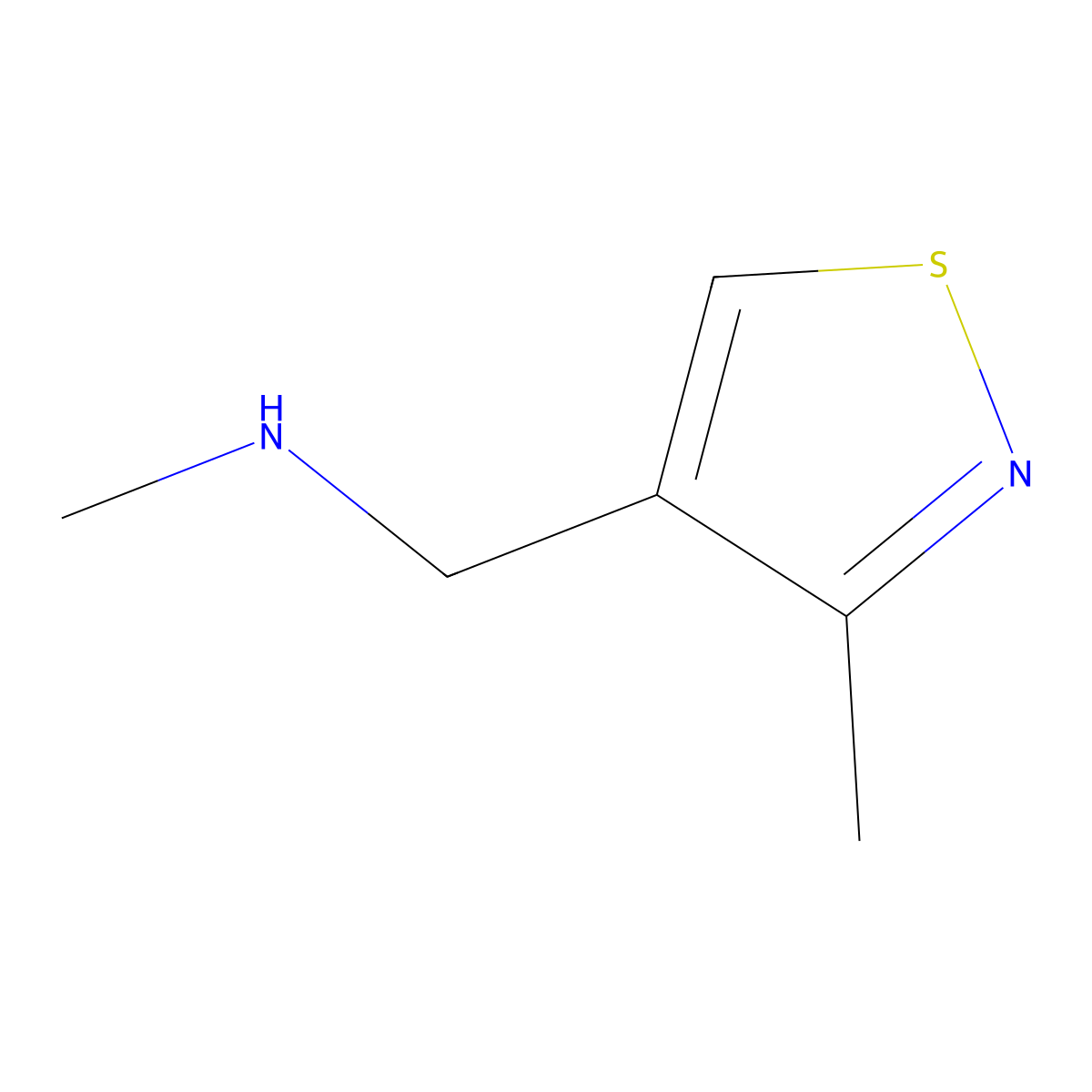 Methyl[(3-methyl-1,2-thiazol-4-yl)methyl]amine molecular structure, CAS 1465054-90-3