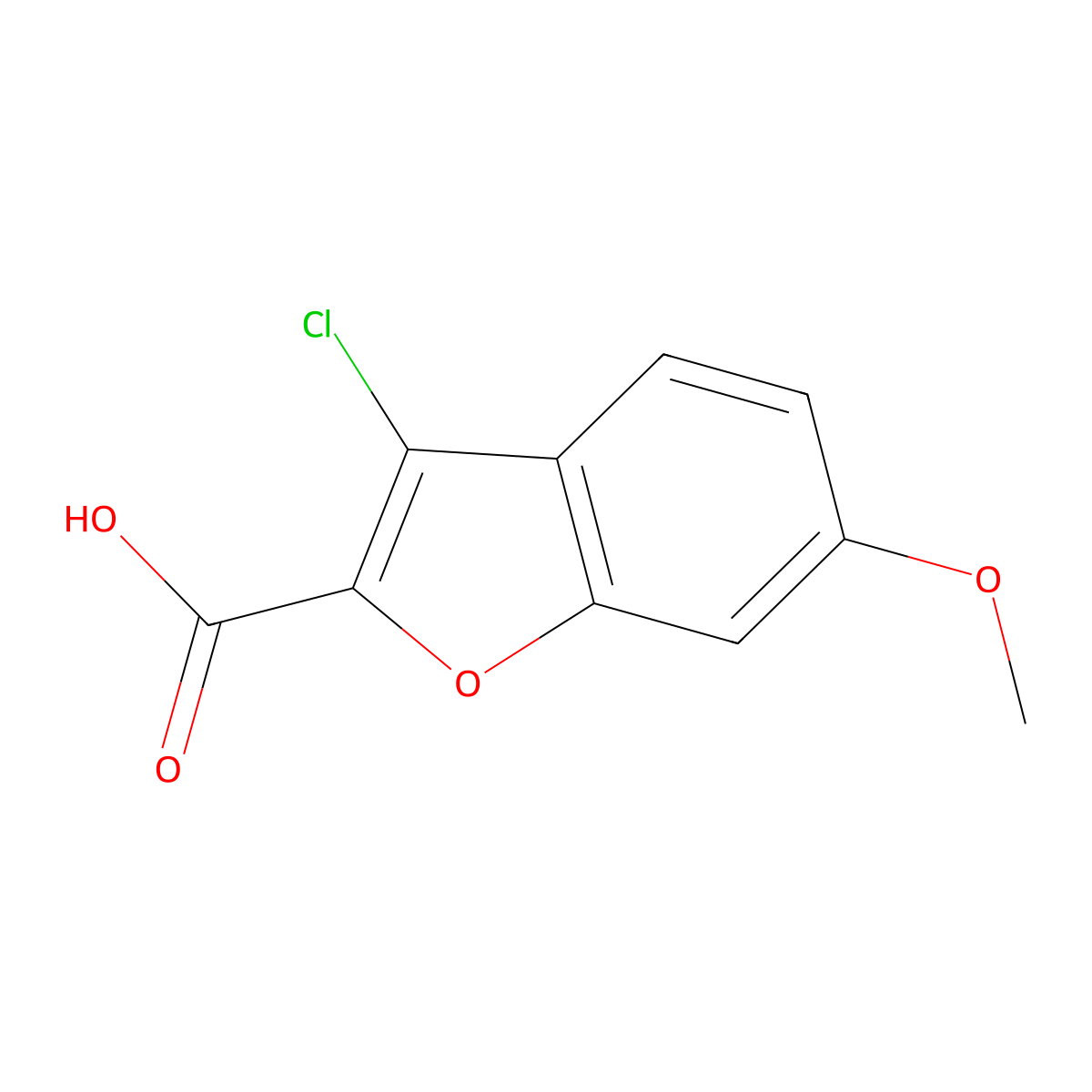 3-Chloro-6-methoxy-1-benzofuran-2-carboxylic acid molecular structure, CAS 1465055-38-2