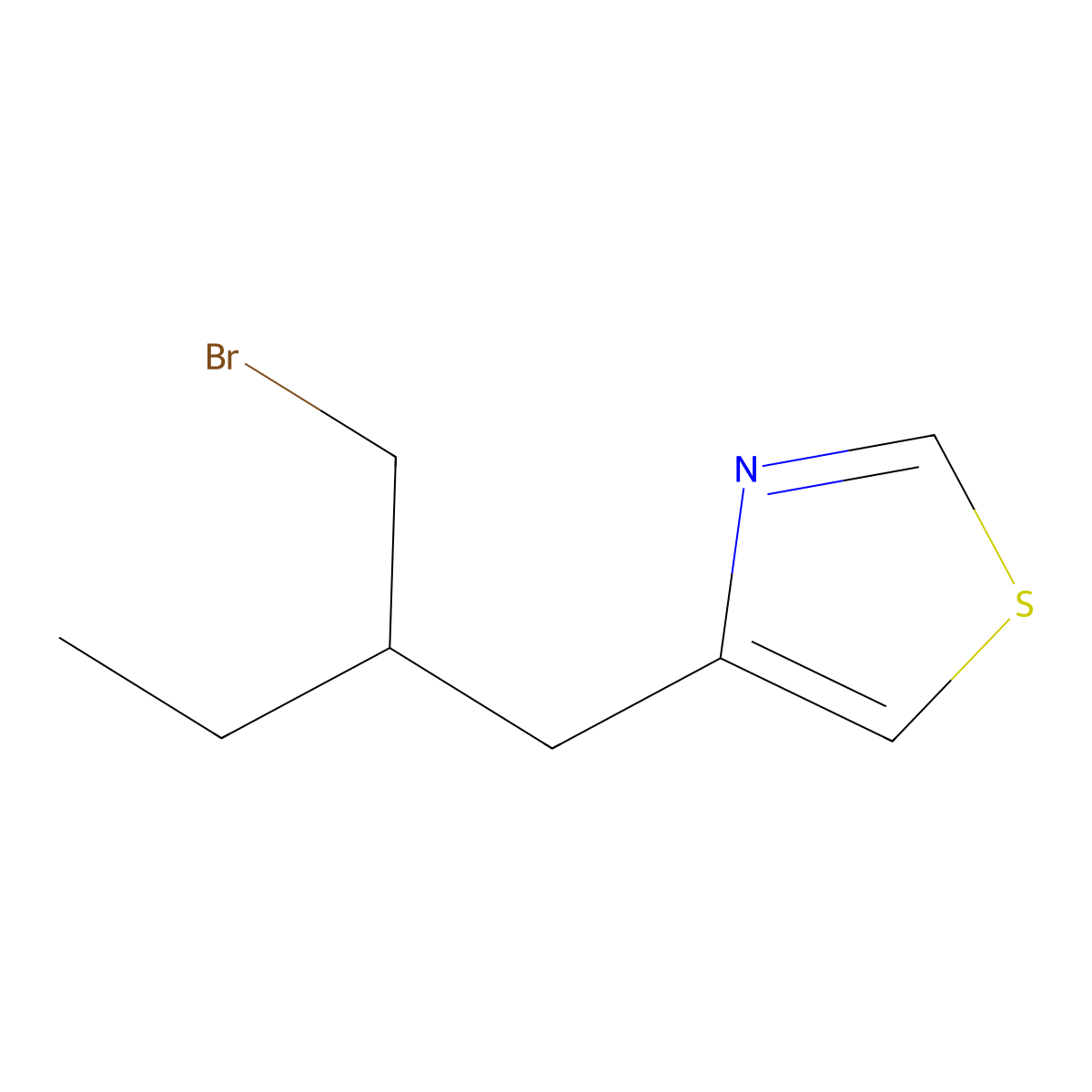 4-[2-(Bromomethyl)butyl]-1,3-thiazole molecular structure, CAS 1465067-90-6