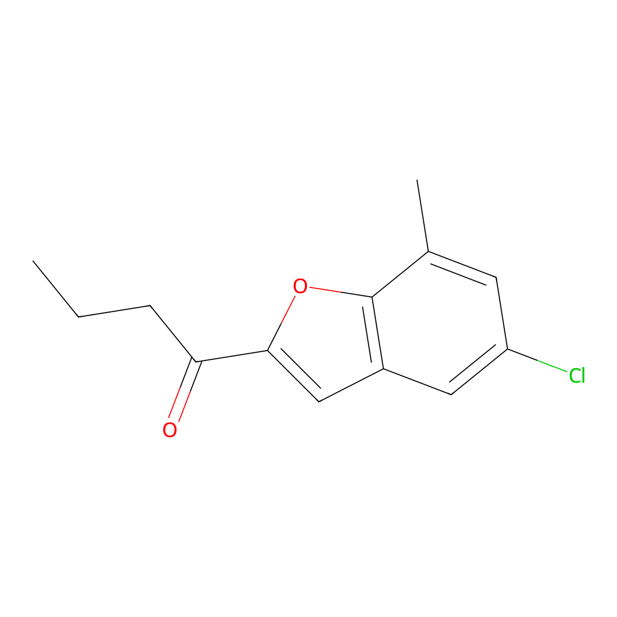 1-(5-Chloro-7-methylbenzofuran-2-yl)butan-1-one molecular structure, CAS 1465073-97-5