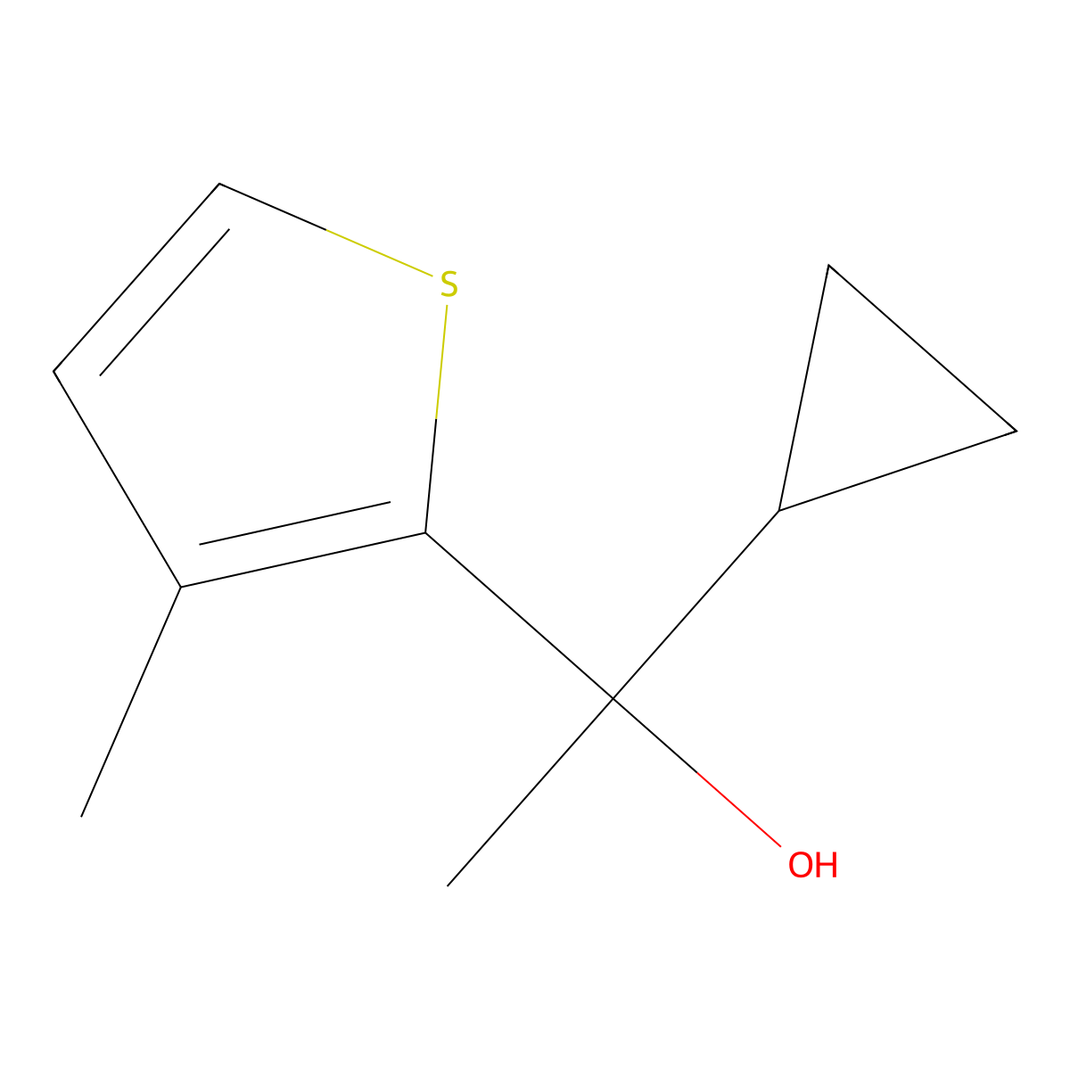 1-Cyclopropyl-1-(3-methylthiophen-2-yl)ethan-1-ol molecular structure, CAS 1465087-58-4