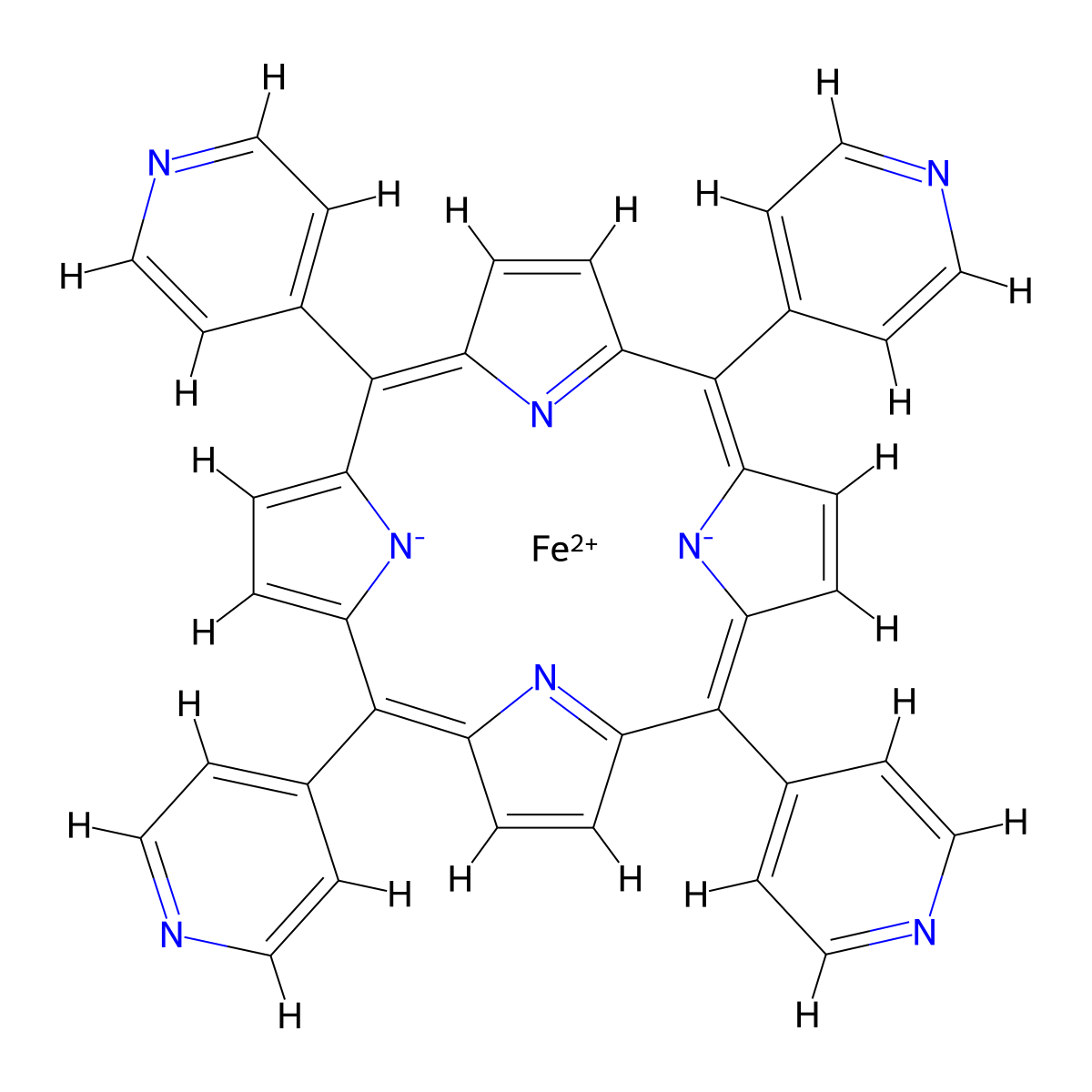 5,10,15,20-Tetra (4-pyridyl) Porphyrin iron molecular structure, CAS 14651-91-3