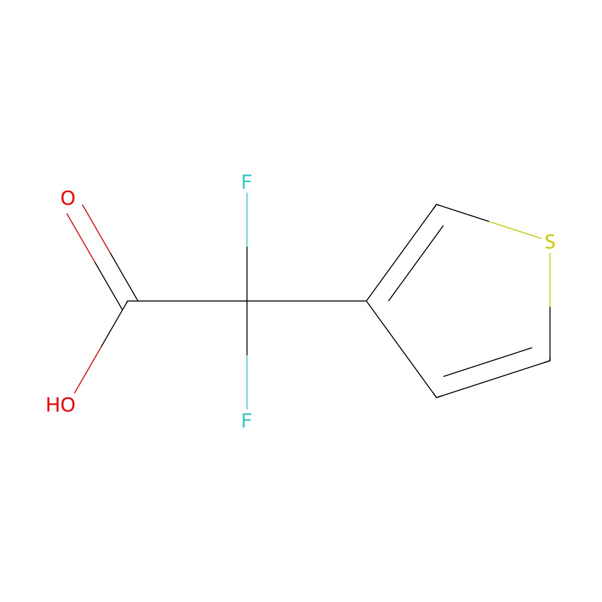 3-Thiopheneacetic acid, alpha,alpha-difluoro- molecular structure, CAS 1465110-09-1