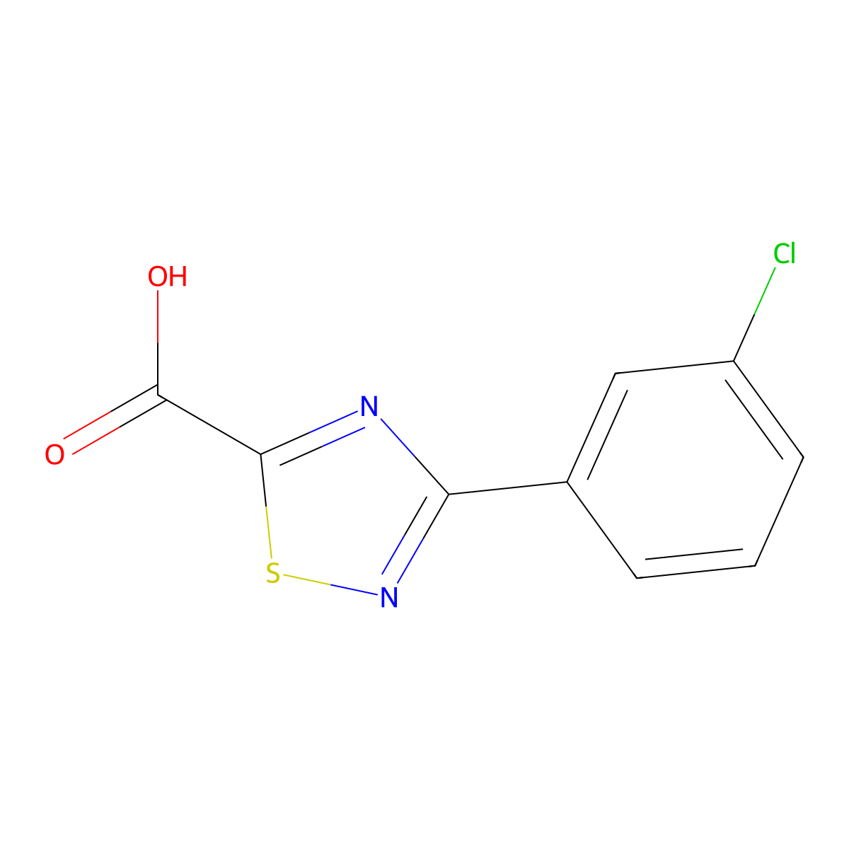 3-(3-Chlorophenyl)-1,2,4-thiadiazole-5-carboxylic acid molecular structure, CAS 1465112-50-8