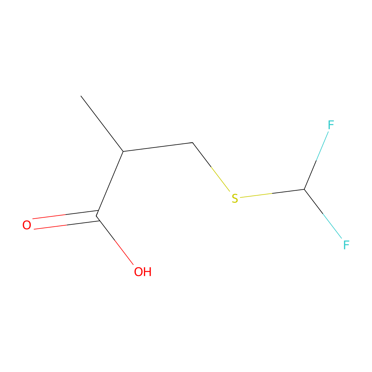 3-[(Difluoromethyl)sulfanyl]-2-methylpropanoic acid molecular structure, CAS 1465114-57-1