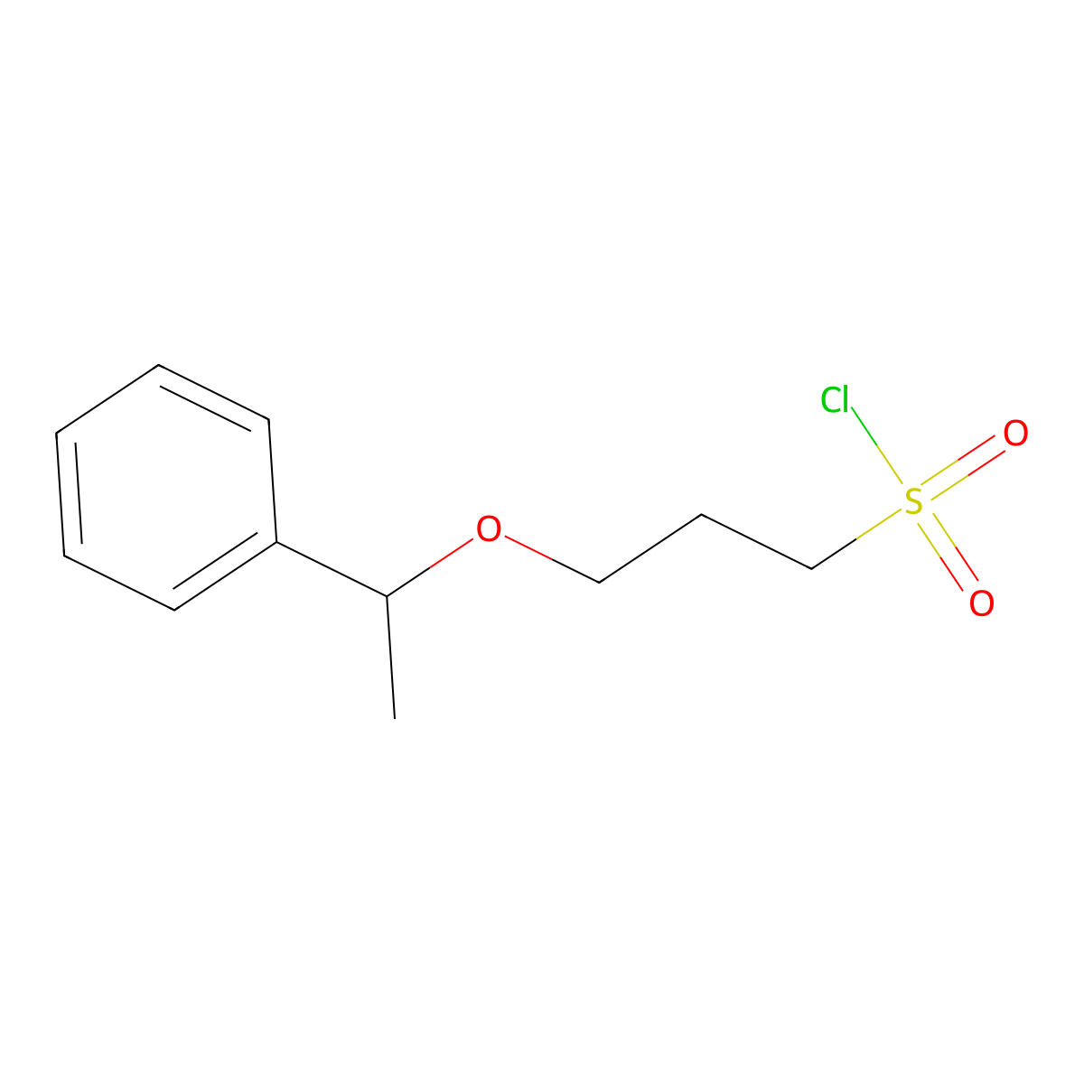 3-(1-Phenylethoxy)propane-1-sulfonyl chloride molecular structure, CAS 1465117-23-0