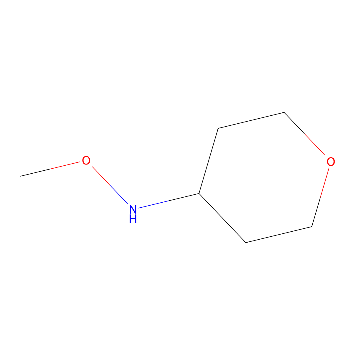 N-methoxyoxan-4-amine molecular structure, CAS 1465124-03-1