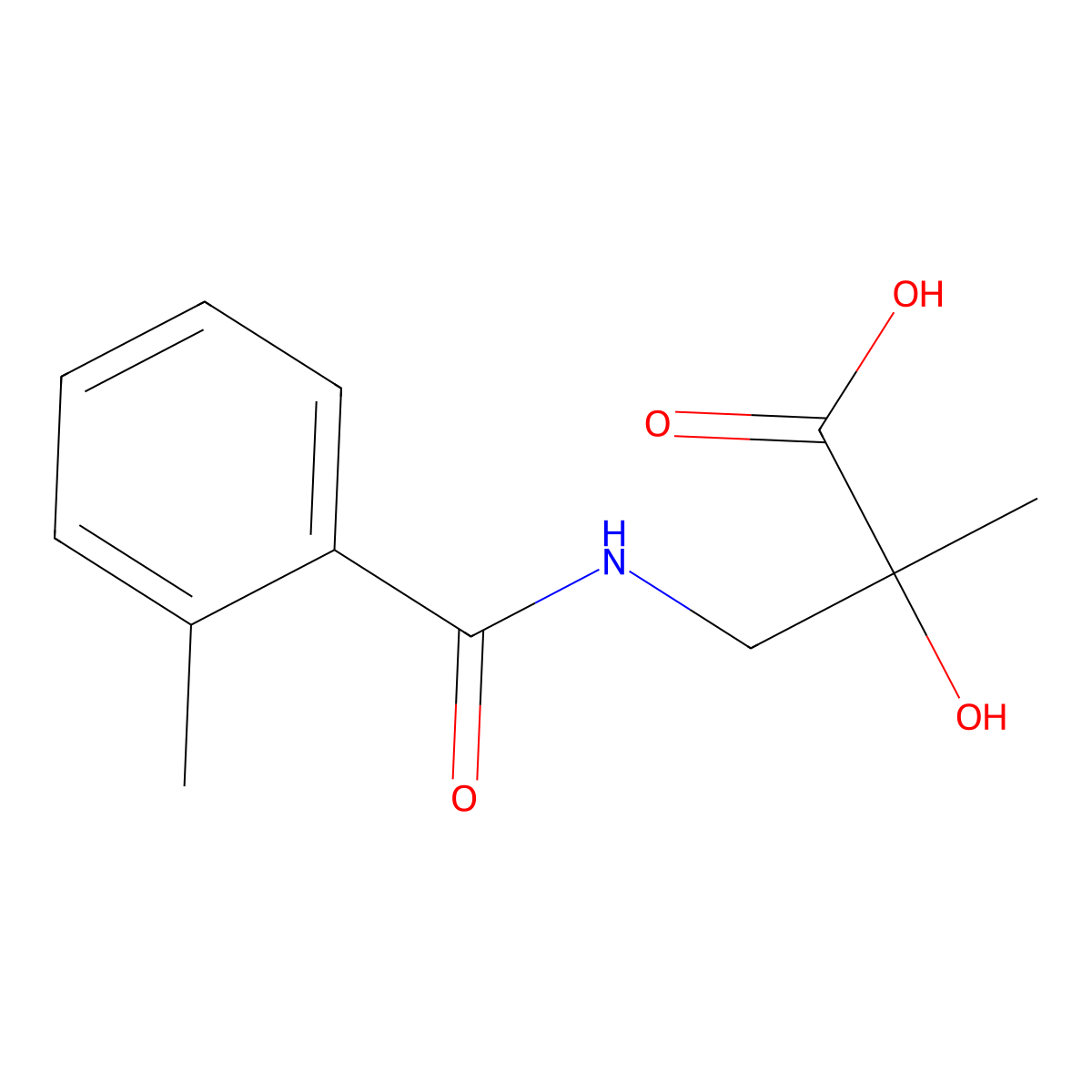 2-Hydroxy-2-methyl-3-[(2-methylbenzoyl)amino]propanoic acid molecular structure, CAS 1465132-95-9