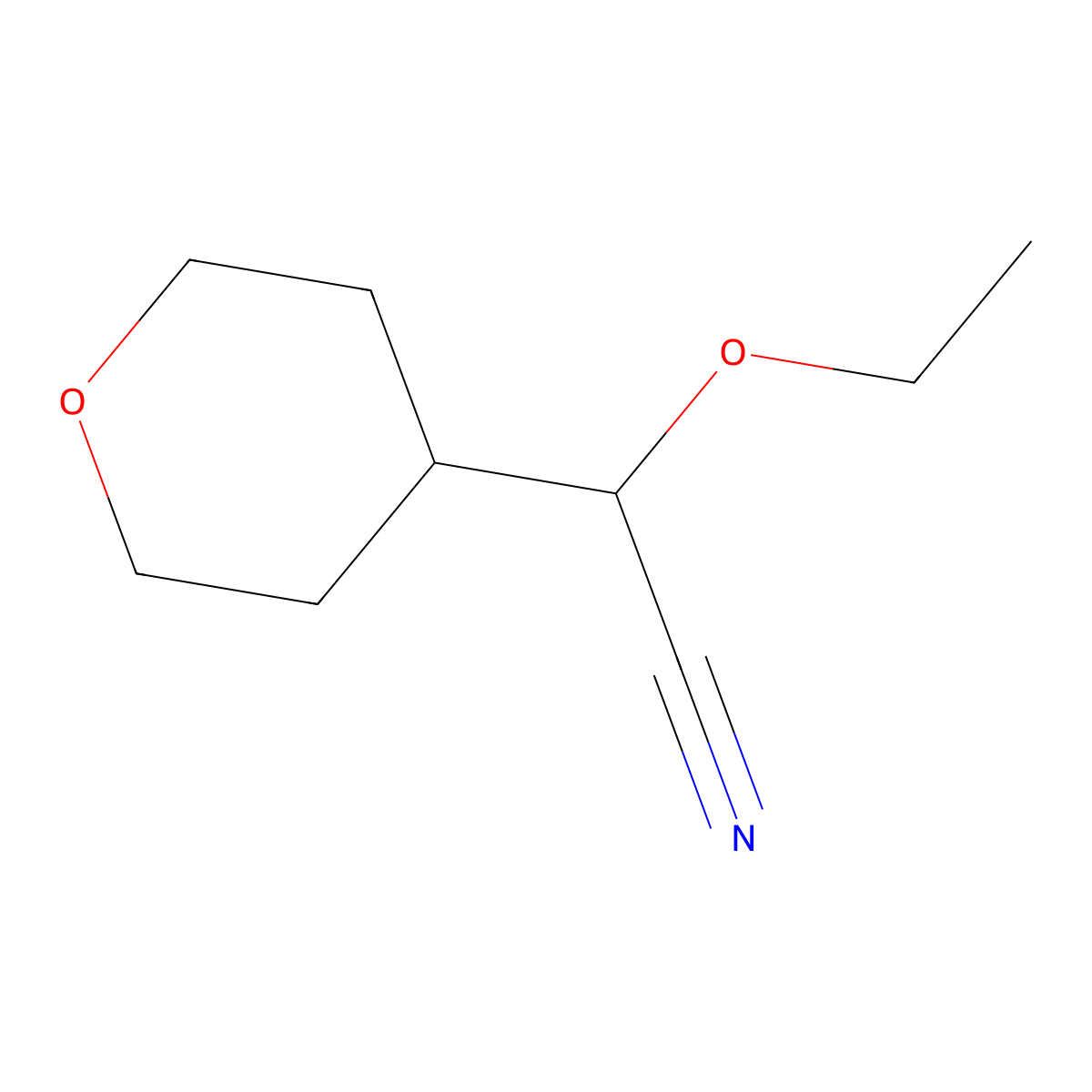 2-Ethoxy-2-(oxan-4-yl)acetonitrile molecular structure, CAS 1465134-86-4