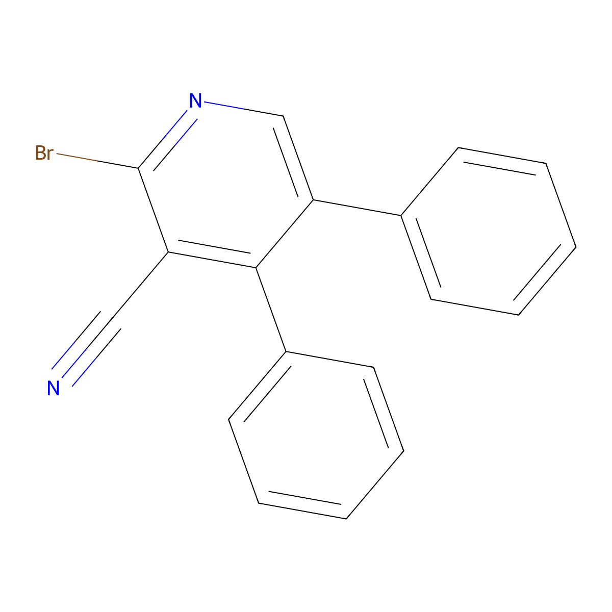 2-Bromo-4,5-diphenylnicotinonitrile molecular structure, CAS 1465135-70-9