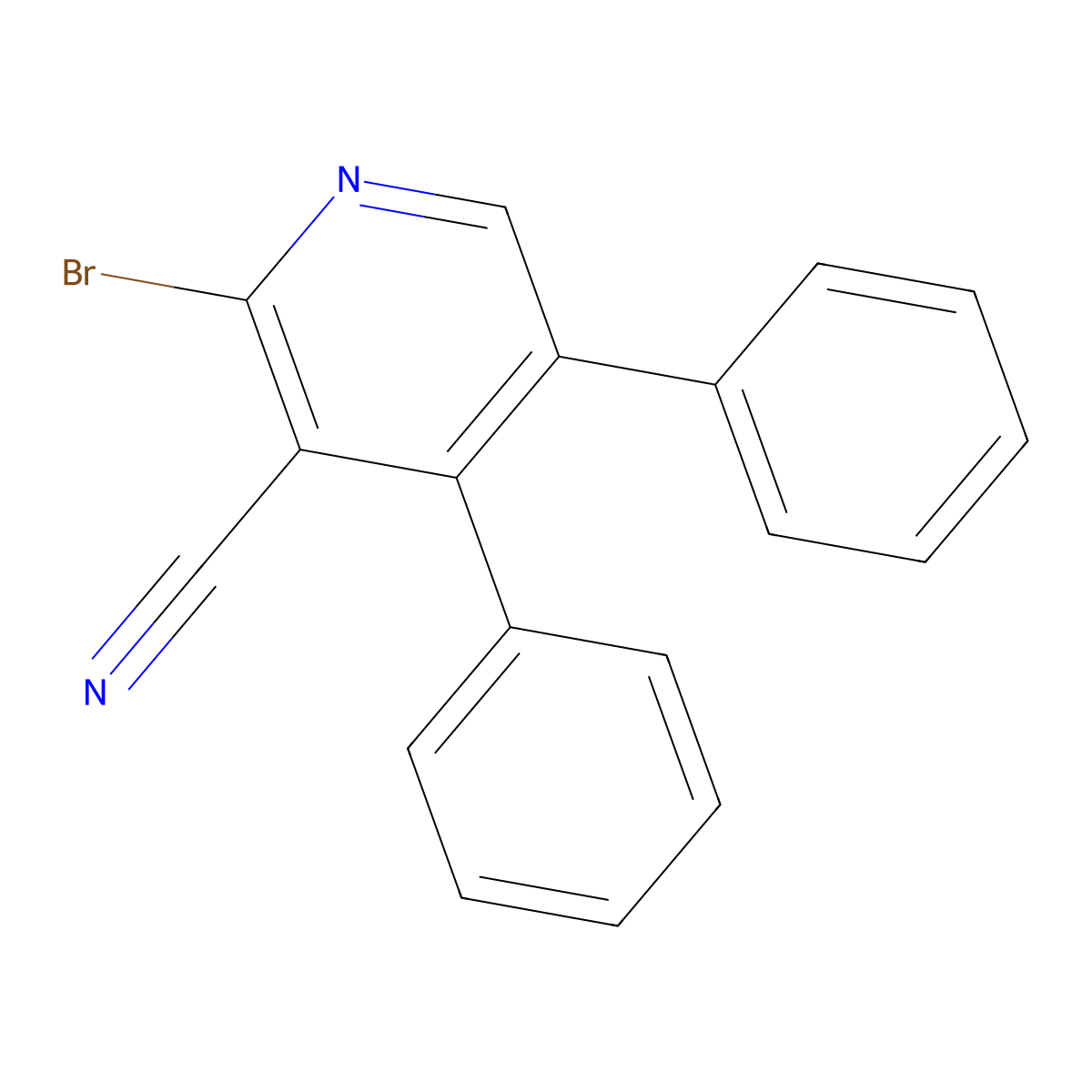2-Bromo-4,5-diphenylnicotinonitrile molecular structure, CAS 1465135-70-9