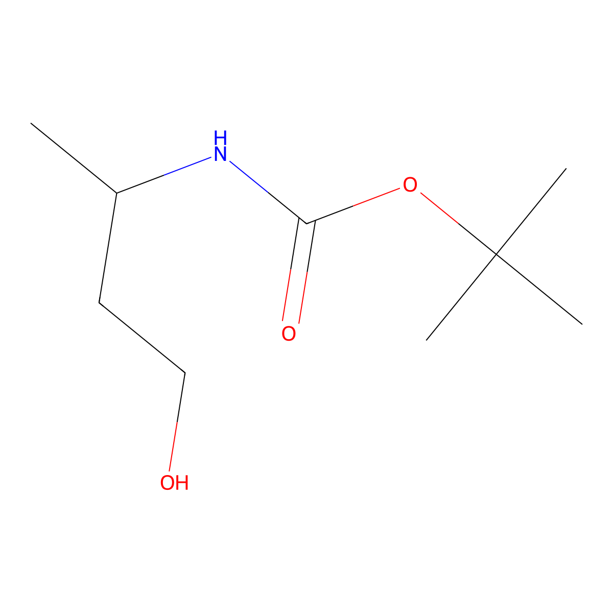 tert-Butyl (4-hydroxybutan-2-yl)carbamate molecular structure, CAS 146514-31-0