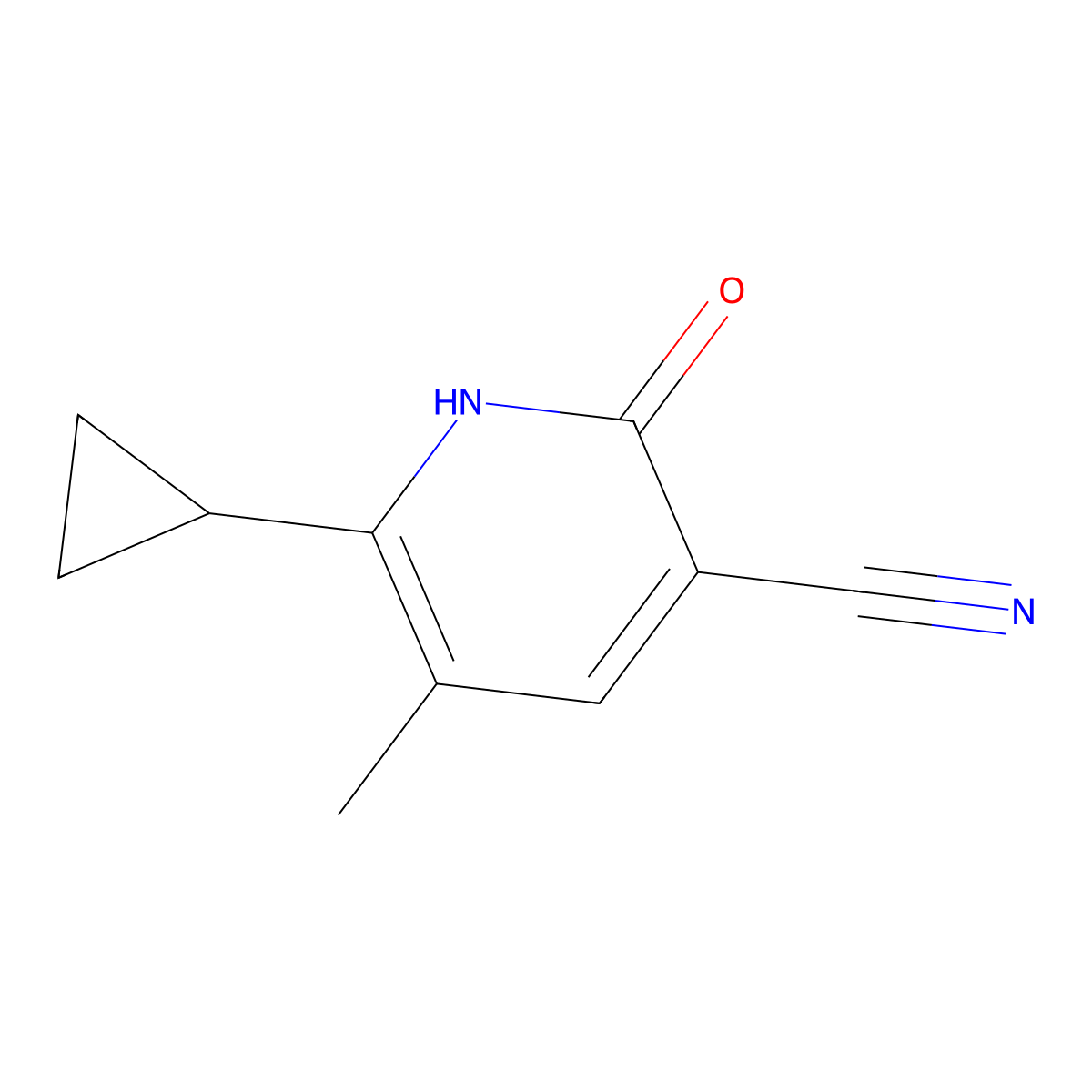 6-Cyclopropyl-5-methyl-2-oxo-1,2-dihydropyridine-3-carbonitrile molecular structure, CAS 1465151-74-9