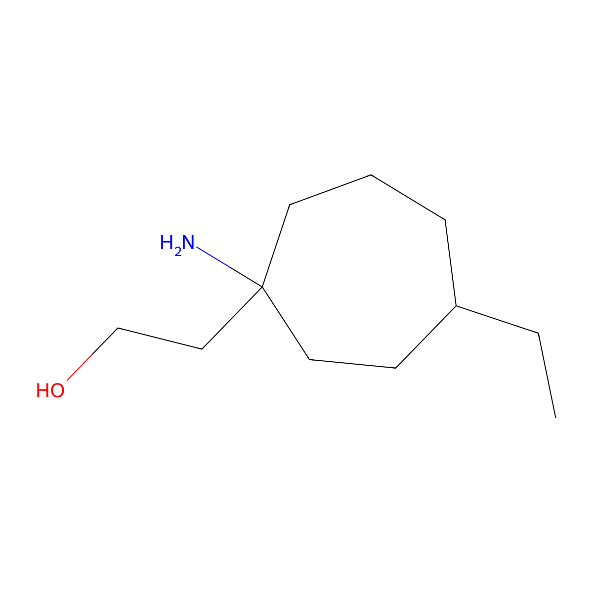 2-(1-Amino-4-ethylcycloheptyl)ethan-1-ol molecular structure, CAS 1465161-65-2