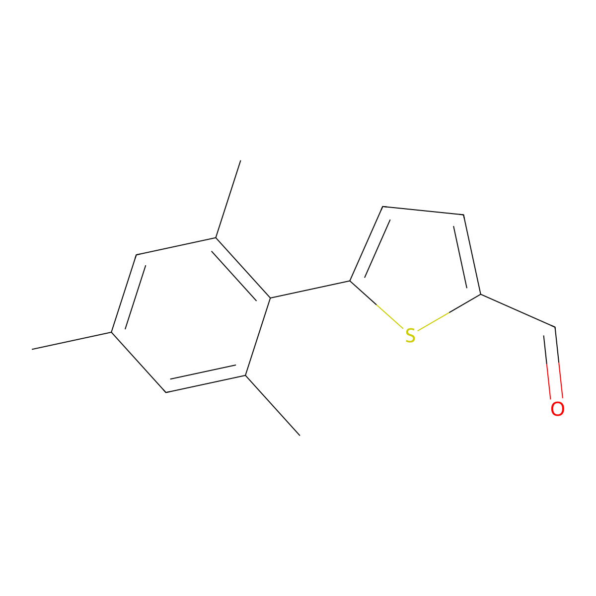 5-(2,4,6-Trimethylphenyl)thiophene-2-carbaldehyde molecular structure, CAS 1465164-89-9