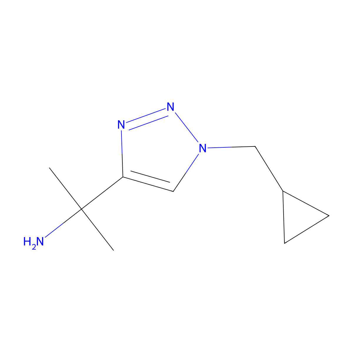 2-[1-(cyclopropylmethyl)-1H-1,2,3-triazol-4-yl]propan-2-amine molecular structure, CAS 1465189-16-5