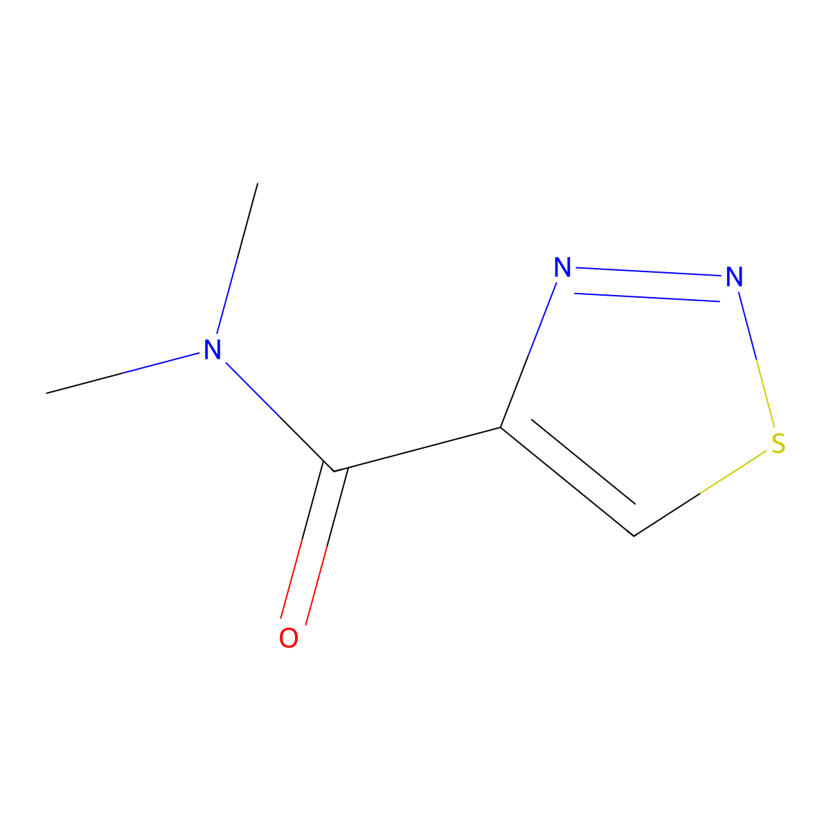 N,N-dimethyl-1,2,3-thiadiazole-4-carboxamide molecular structure, CAS 1465212-96-7