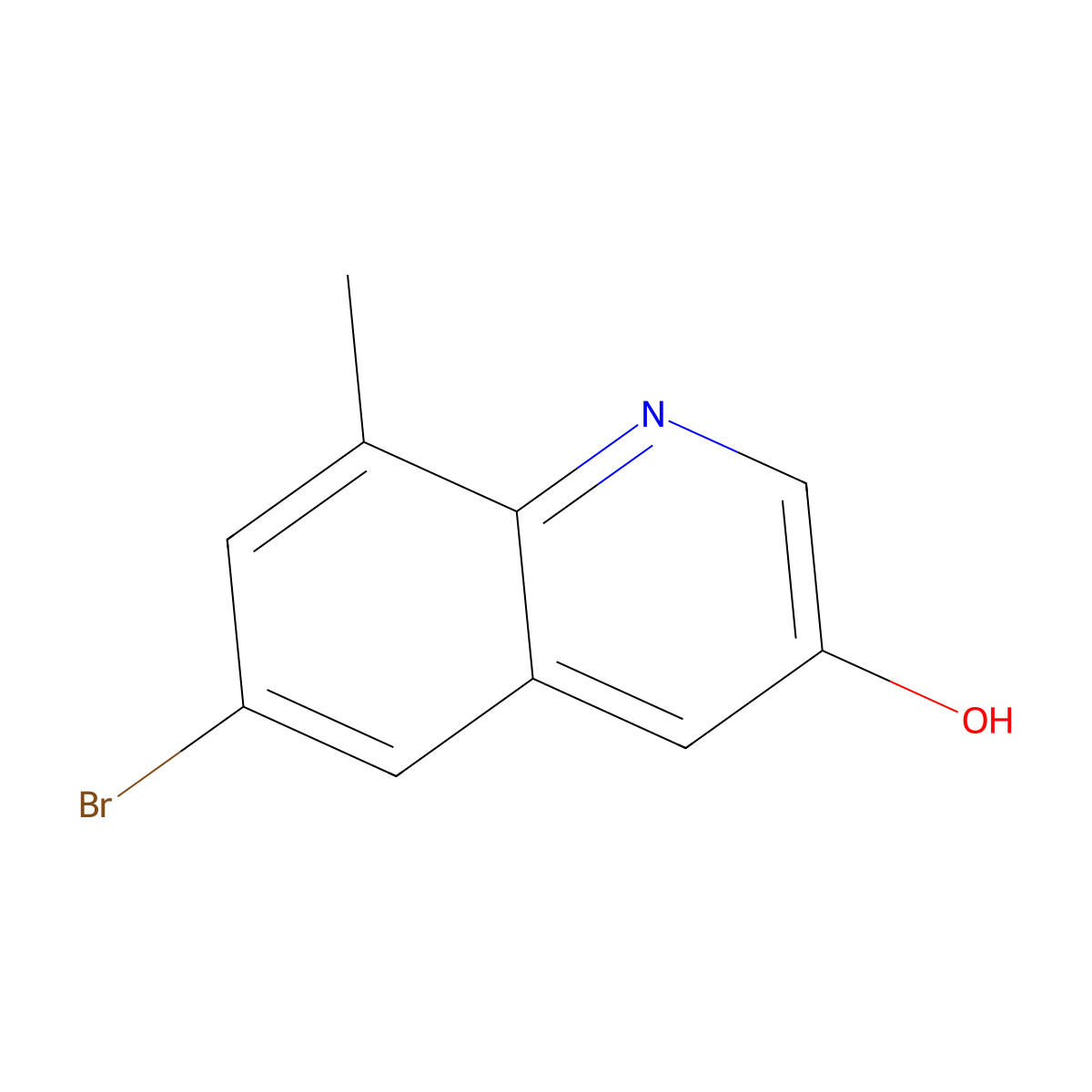 6-Bromo-8-methylquinolin-3-ol molecular structure, CAS 1465234-19-8