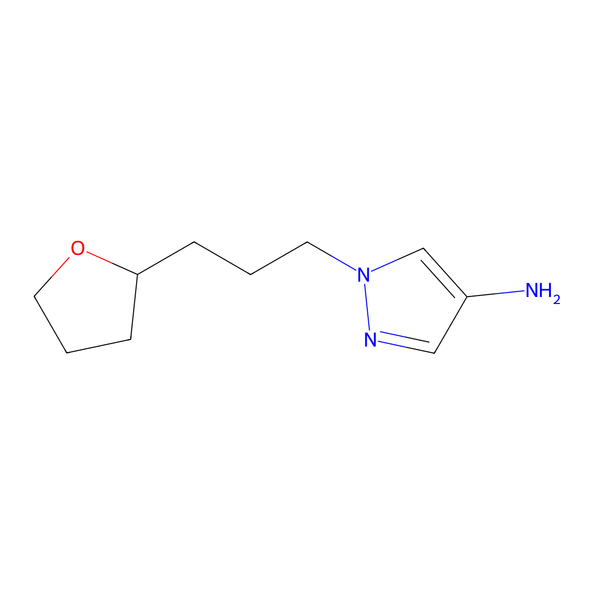 1-(3-(Tetrahydrofuran-2-yl)propyl)-1h-pyrazol-4-amine molecular structure, CAS 1465246-80-3