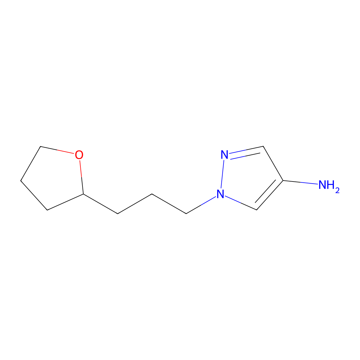 1-(3-(Tetrahydrofuran-2-yl)propyl)-1h-pyrazol-4-amine molecular structure, CAS 1465246-80-3
