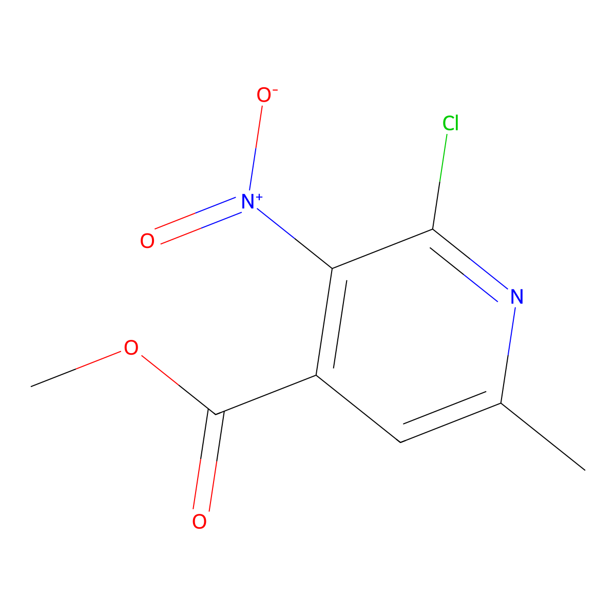 Methyl 2-chloro-6-methyl-3-nitropyridine-4-carboxylate molecular structure, CAS 1465253-16-0