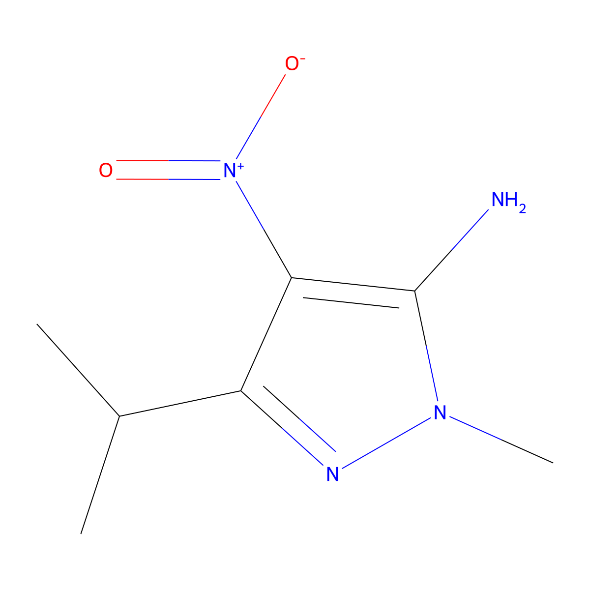 3-Isopropyl-1-methyl-4-nitro-1H-pyrazol-5-amine molecular structure, CAS 1465259-48-6
