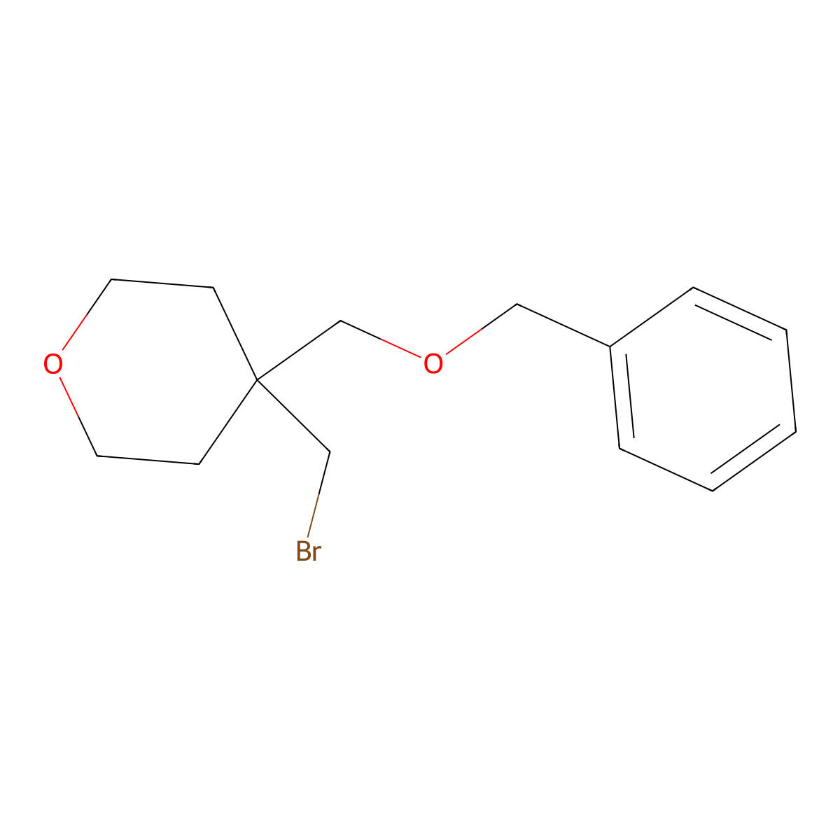 4-[(Benzyloxy)methyl]-4-(bromomethyl)oxane molecular structure, CAS 1465270-82-9