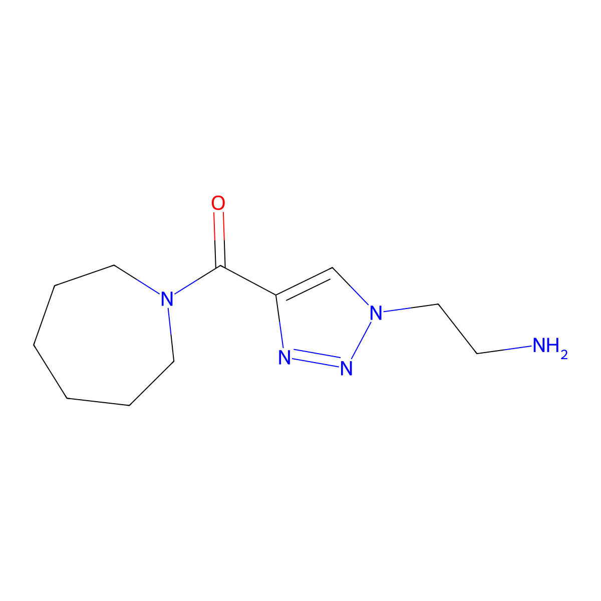 (1-(2-Aminoethyl)-1H-1,2,3-triazol-4-yl)(azepan-1-yl)methanone molecular structure, CAS 1465274-95-6