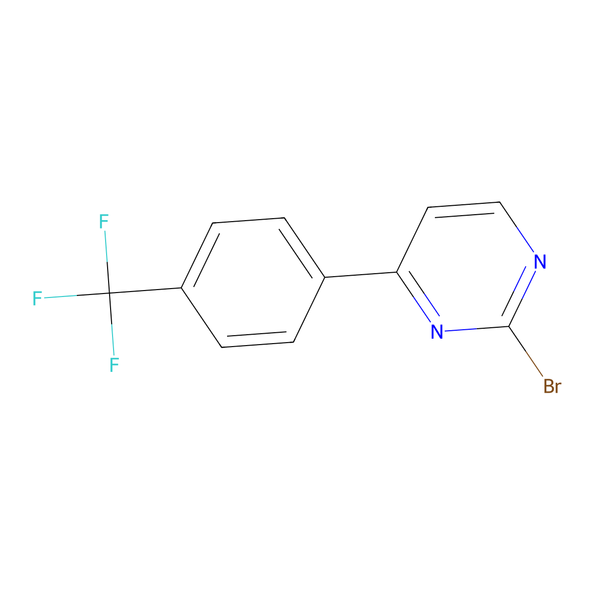 2-Bromo-4-[4-(trifluoromethyl)phenyl]pyrimidine molecular structure, CAS 1465276-68-9