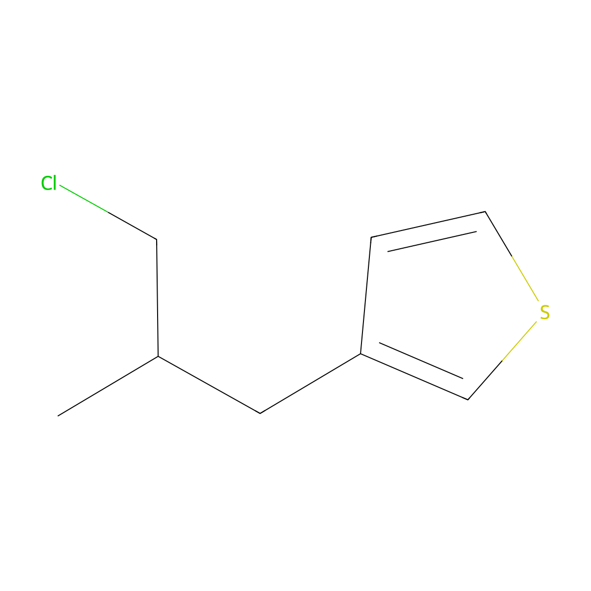 3-(3-Chloro-2-methylpropyl)thiophene molecular structure, CAS 1465279-08-6