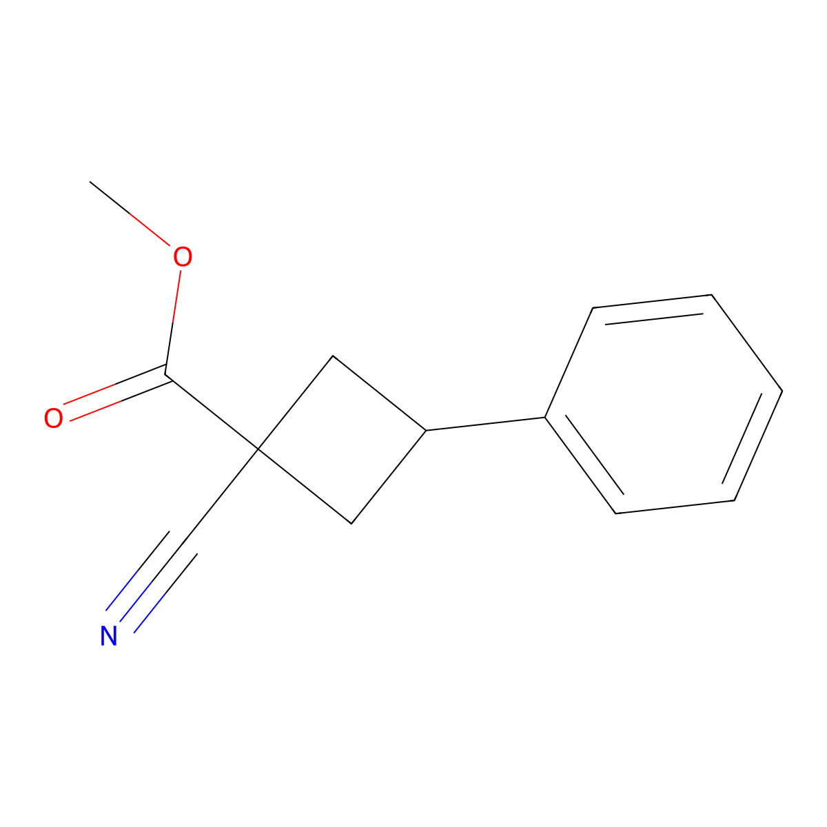 Methyl 1-Cyano-3-phenylcyclobutanecarboxylate molecular structure, CAS 1465284-79-0