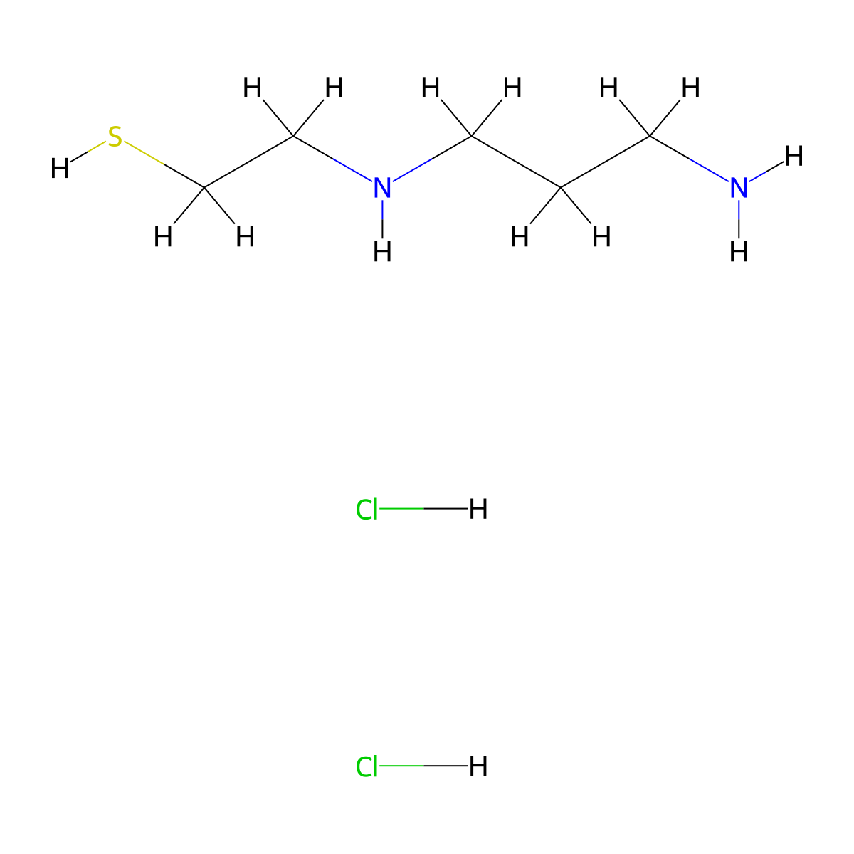 2-(3-Aminopropylamino)ethanethiol dihydrochloride molecular structure, CAS 14653-77-1
