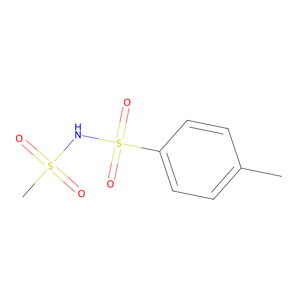 Benzenesulfonamide, 4-methyl-N-(methylsulfonyl)- molecular structure, CAS 14653-91-9