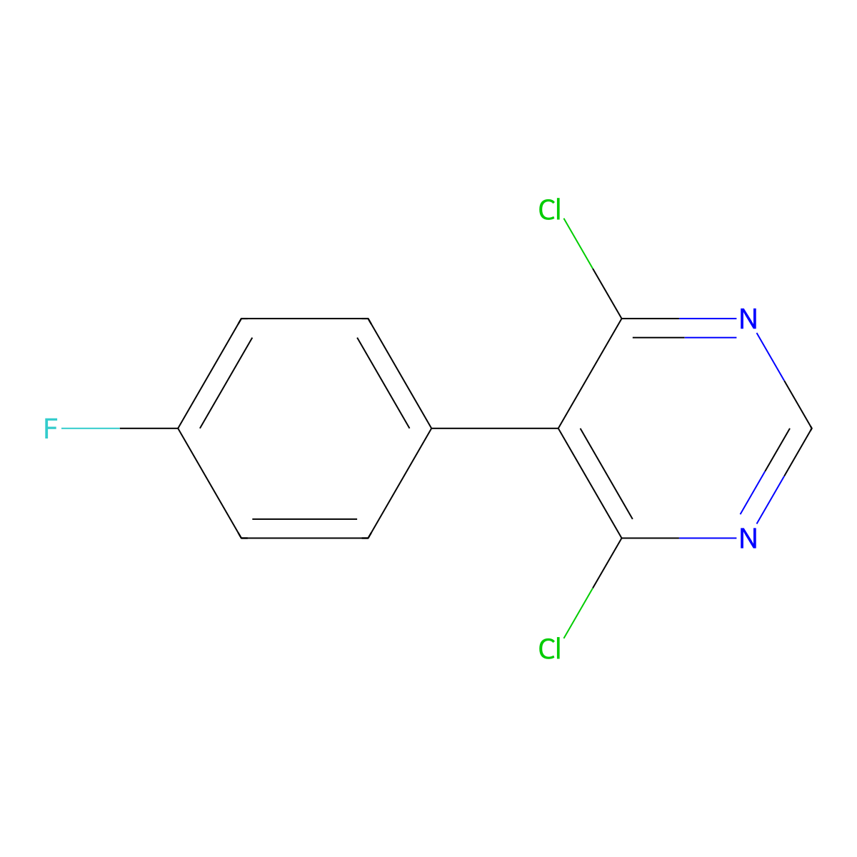 4,6-Dichloro-5-(4-fluorophenyl)pyrimidine molecular structure, CAS 146533-37-1