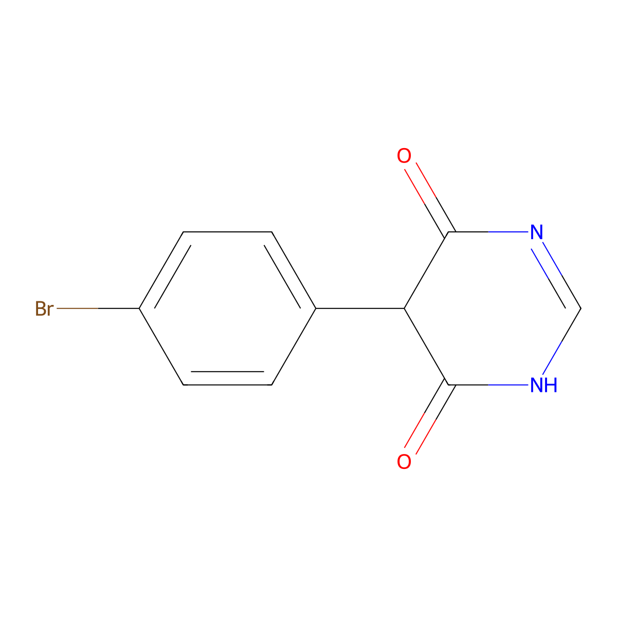 5-(4-Bromophenyl)-4,6(1H,5H)-pyrimidinedione molecular structure, CAS 146533-40-6