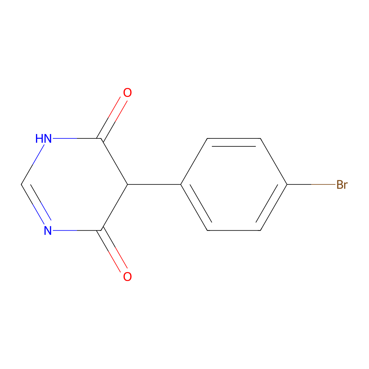 5-(4-Bromophenyl)-4,6(1H,5H)-pyrimidinedione molecular structure, CAS 146533-40-6