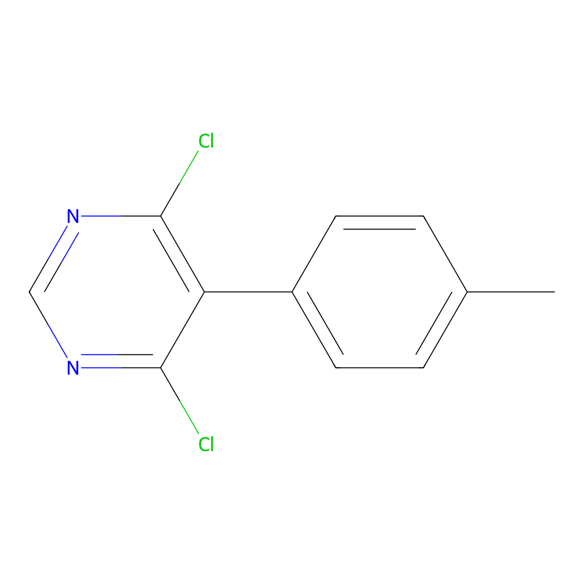 4,6-Dichloro-5-(4-methylphenyl)pyrimidine molecular structure, CAS 146533-43-9