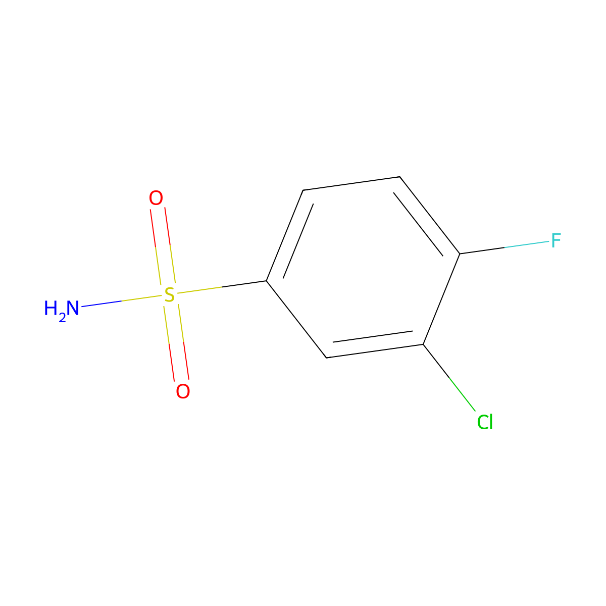 3-Chloro-4-fluorobenzenesulfonamide molecular structure, CAS 146533-46-2