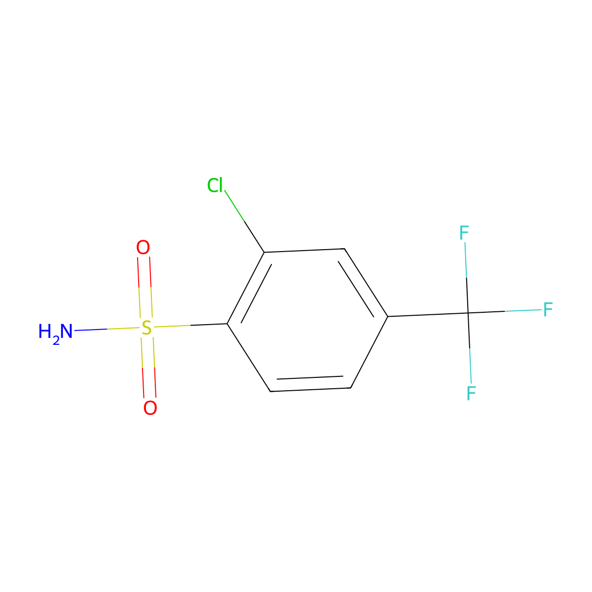 2-Chloro-4-(trifluoromethyl)benzenesulfonamide molecular structure, CAS 146533-47-3