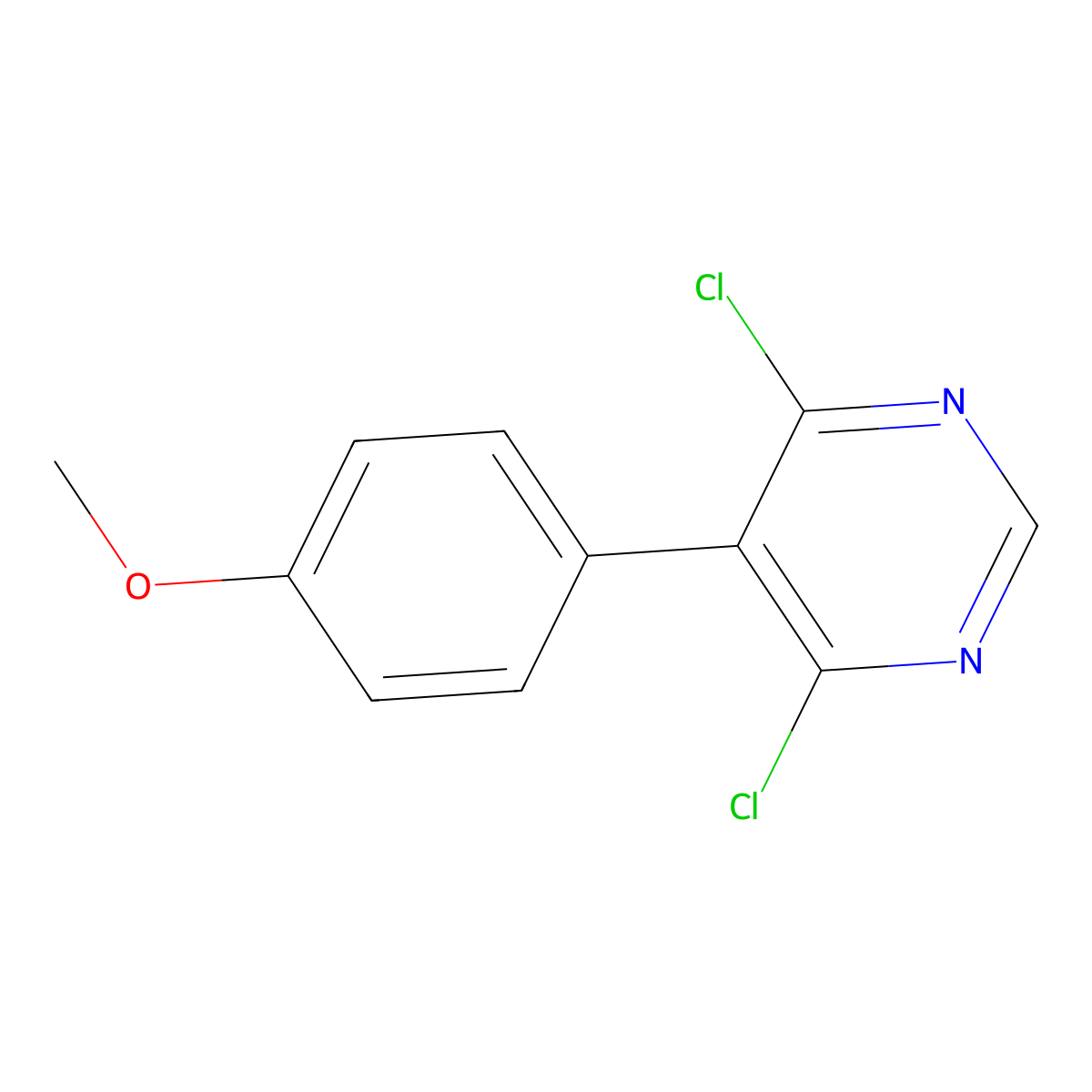 4,6-Dichloro-5-(4-methoxyphenyl)pyrimidine molecular structure, CAS 146533-56-4