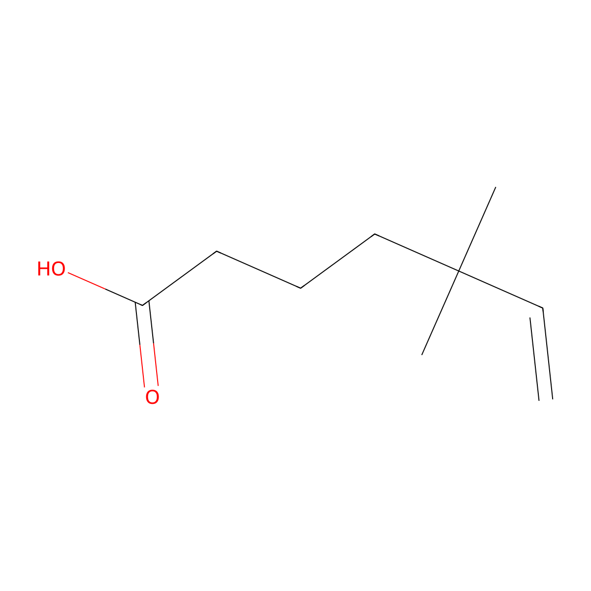 5,5-dimethylhept-6-enoic Acid molecular structure, CAS 146535-95-7