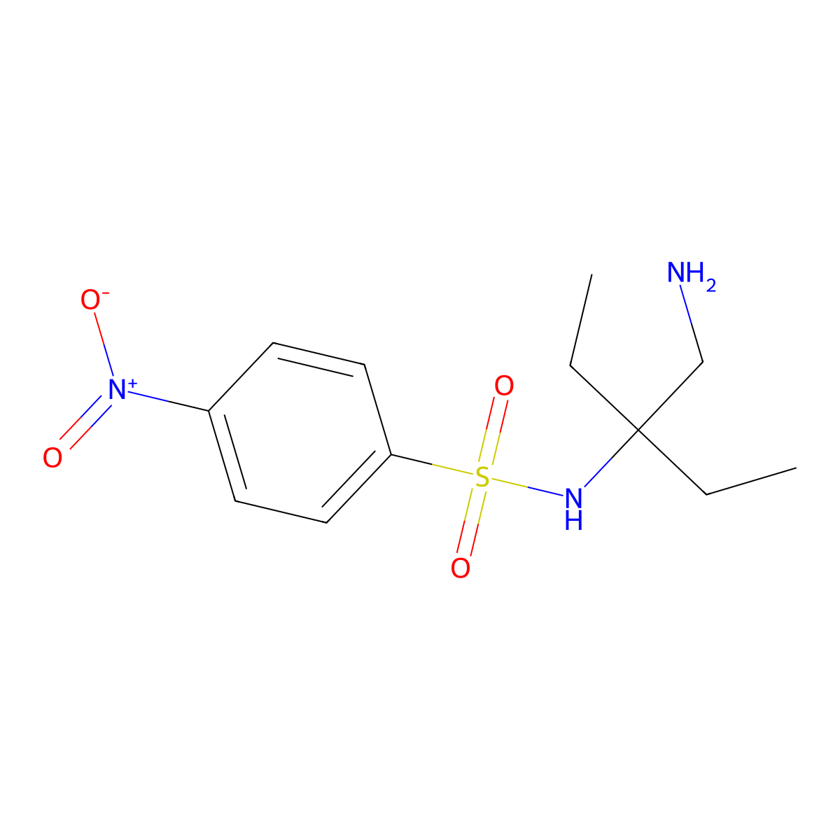 N-[3-(Aminomethyl)pentan-3-yl]-4-nitrobenzene-1-sulfonamide molecular structure, CAS 1465356-40-4