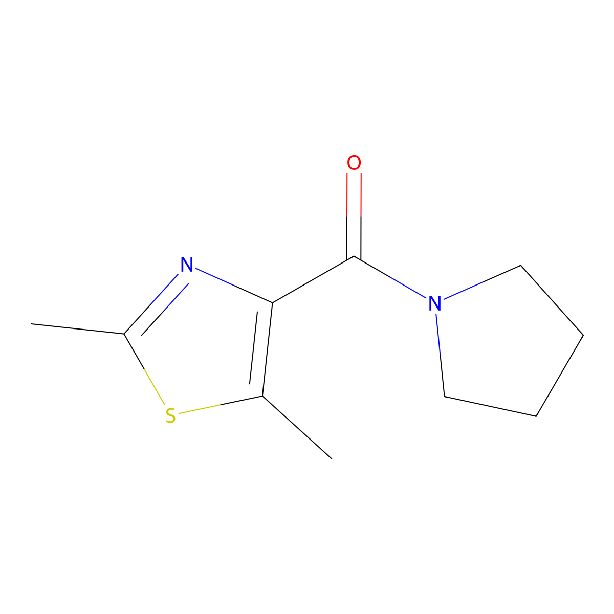 2,5-Dimethyl-4-(pyrrolidine-1-carbonyl)-1,3-thiazole molecular structure, CAS 1465360-84-2