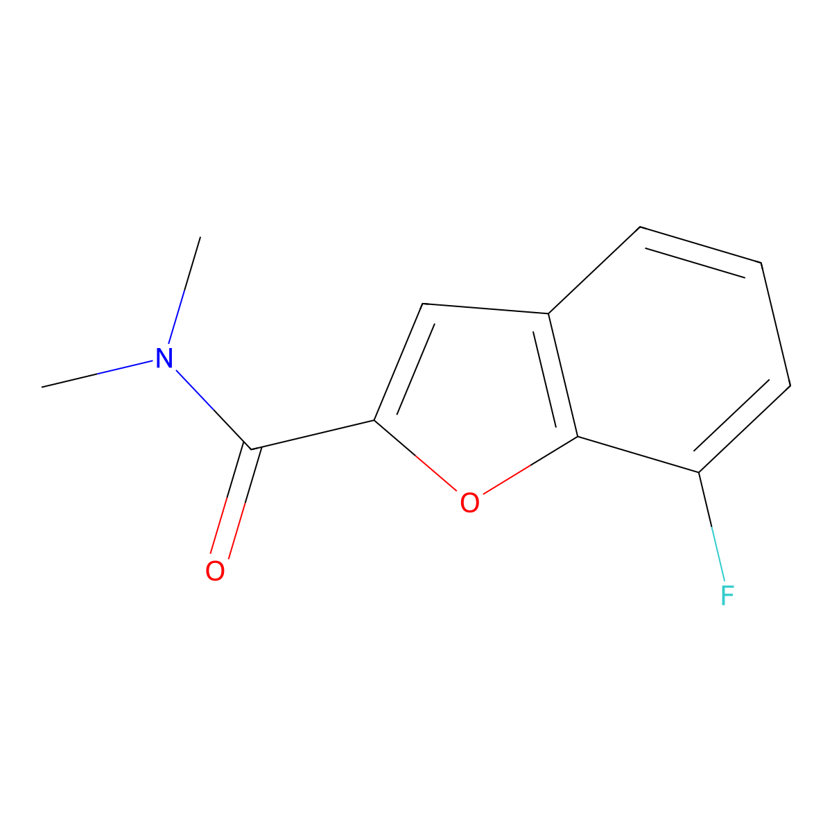 7-fluoro-N,N-dimethyl-1-benzofuran-2-carboxamide molecular structure, CAS 1465408-28-9